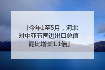 今年1至5月，河北对中亚五国进出口总值同比增长1.1倍