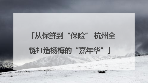 从保鲜到“保险” 杭州全链打造杨梅的“嘉年华”