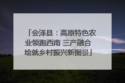 会泽县：高原特色农业领跑西南 三产融合绘就乡村振兴新图景