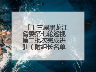 十三届黑龙江省委第七轮巡视第二批次完成进驻（附组长名单、联系方式）
