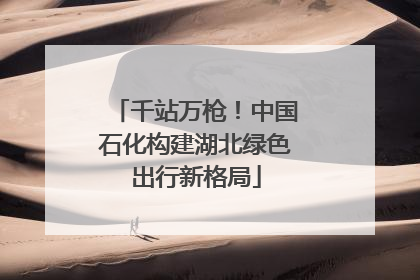 千站万枪！中国石化构建湖北绿色出行新格局