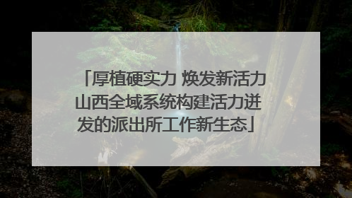 厚植硬实力 焕发新活力 山西全域系统构建活力迸发的派出所工作新生态