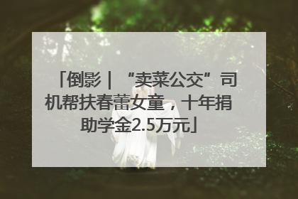 倒影｜“卖菜公交”司机帮扶春蕾女童，十年捐助学金2.5万元