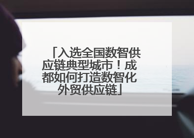 入选全国数智供应链典型城市！成都如何打造数智化外贸供应链