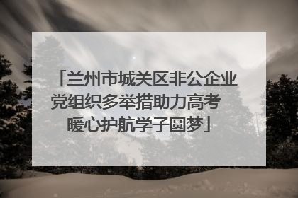 兰州市城关区非公企业党组织多举措助力高考 暖心护航学子圆梦