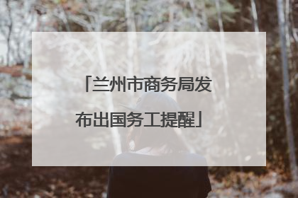 兰州市商务局发布出国务工提醒