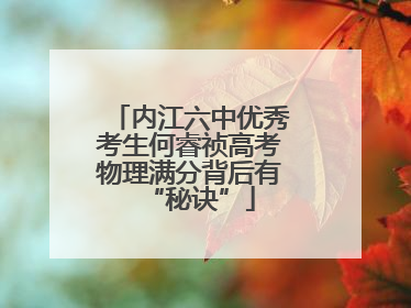 内江六中优秀考生何睿祯高考物理满分背后有“秘诀”