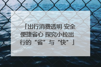 出行消费透明 安全便捷省心 探究小拉出行的“省”与“快”
