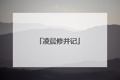 凌晨修井记