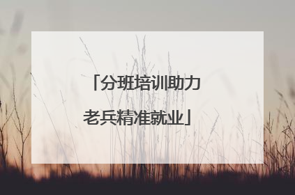 分班培训助力老兵精准就业