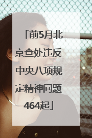 前5月北京查处违反中央八项规定精神问题464起