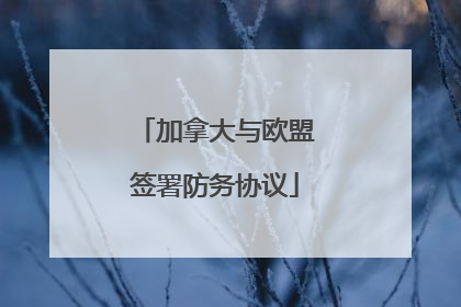 加拿大与欧盟签署防务协议
