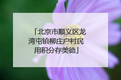 北京市顺义区龙湾屯镇柳庄户村民用积分存美德
