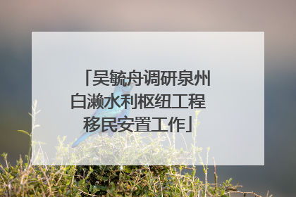 吴毓舟调研泉州白濑水利枢纽工程移民安置工作