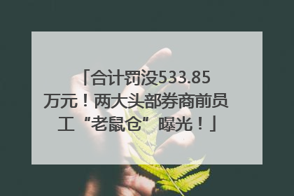 合计罚没533.85万元！两大头部券商前员工“老鼠仓”曝光！