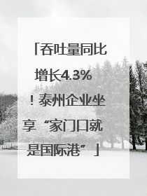 吞吐量同比增长4.3%！泰州企业坐享“家门口就是国际港”