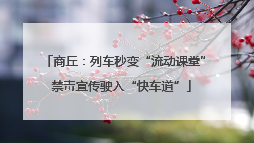 商丘：列车秒变“流动课堂” 禁毒宣传驶入“快车道”