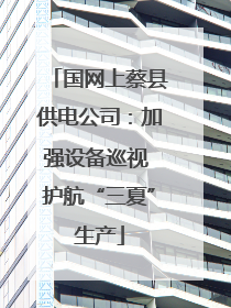 国网上蔡县供电公司：加强设备巡视 护航“三夏”生产