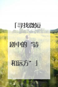 寻找微短剧中的“诗和远方”