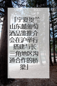 宁夏贺兰山东麓葡萄酒品鉴推介会在沪举行 搭建与长三角地区沟通合作的桥梁