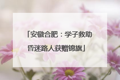 安徽合肥：学子救助昏迷路人获赠锦旗