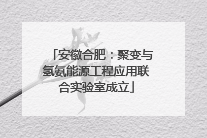 安徽合肥：聚变与氢氨能源工程应用联合实验室成立