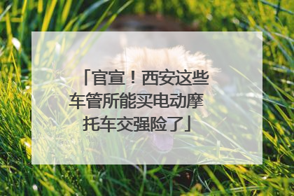 官宣！西安这些车管所能买电动摩托车交强险了