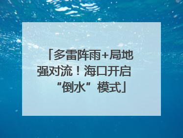 多雷阵雨+局地强对流！海口开启“倒水”模式