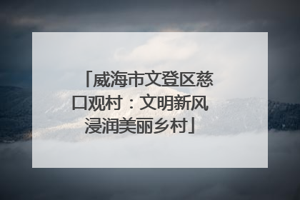 威海市文登区慈口观村：文明新风浸润美丽乡村