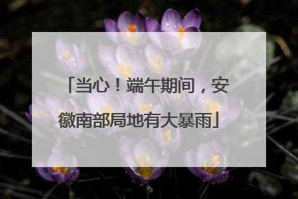 当心！端午期间，安徽南部局地有大暴雨