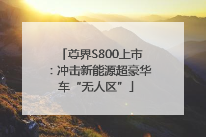 尊界S800上市：冲击新能源超豪华车“无人区”
