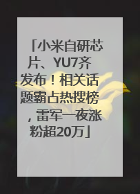 小米自研芯片、YU7齐发布！相关话题霸占热搜榜，雷军一夜涨粉超20万