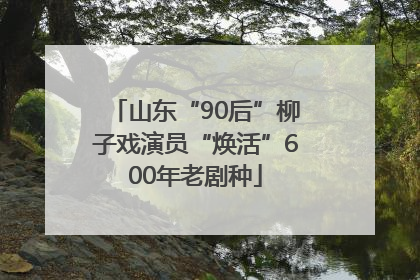 山东“90后”柳子戏演员“焕活”600年老剧种