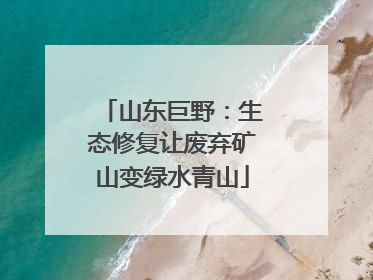 山东巨野：生态修复让废弃矿山变绿水青山