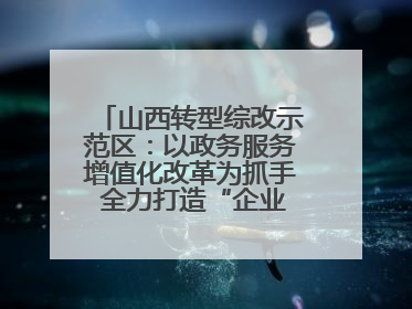 山西转型综改示范区：以政务服务增值化改革为抓手 全力打造“企业家之家”贴心服务体系