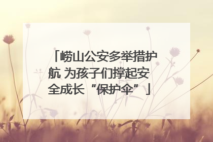 崂山公安多举措护航 为孩子们撑起安全成长“保护伞”