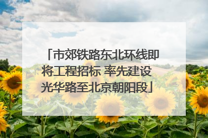 市郊铁路东北环线即将工程招标 率先建设光华路至北京朝阳段