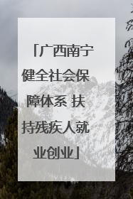 广西南宁健全社会保障体系 扶持残疾人就业创业