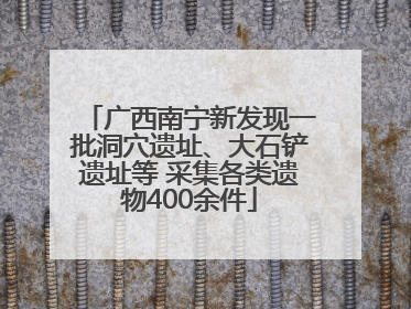广西南宁新发现一批洞穴遗址、大石铲遗址等 采集各类遗物400余件