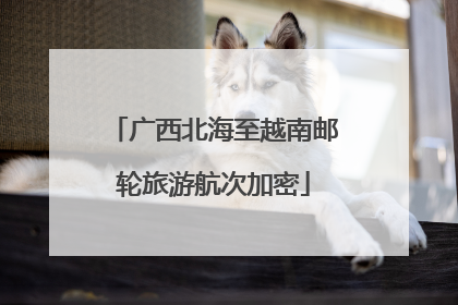 广西北海至越南邮轮旅游航次加密