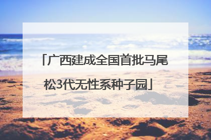 广西建成全国首批马尾松3代无性系种子园