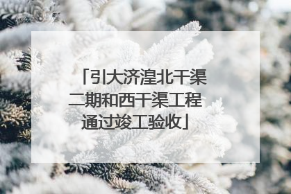引大济湟北干渠二期和西干渠工程通过竣工验收
