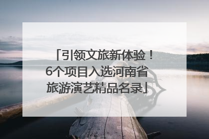 引领文旅新体验！6个项目入选河南省旅游演艺精品名录