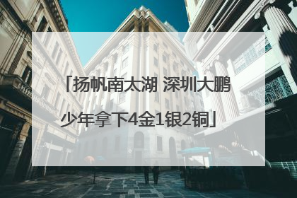 扬帆南太湖 深圳大鹏少年拿下4金1银2铜