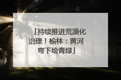 持续推进荒漠化治理！榆林：黄河弯下绘青绿