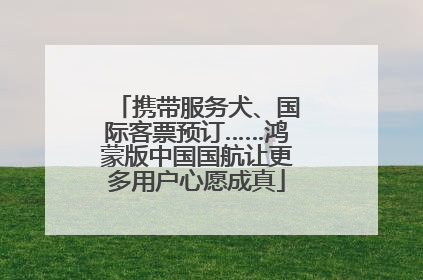 携带服务犬、国际客票预订……鸿蒙版中国国航让更多用户心愿成真