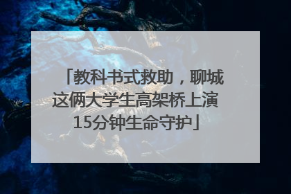 教科书式救助，聊城这俩大学生高架桥上演15分钟生命守护