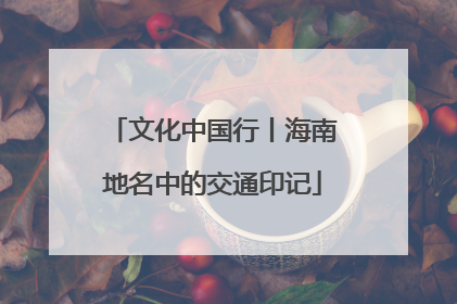 文化中国行丨海南地名中的交通印记