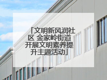 文明新风润社区 金家岭街道开展文明素养提升主题活动