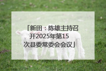 新田：陈雄主持召开2025年第15次县委常委会会议